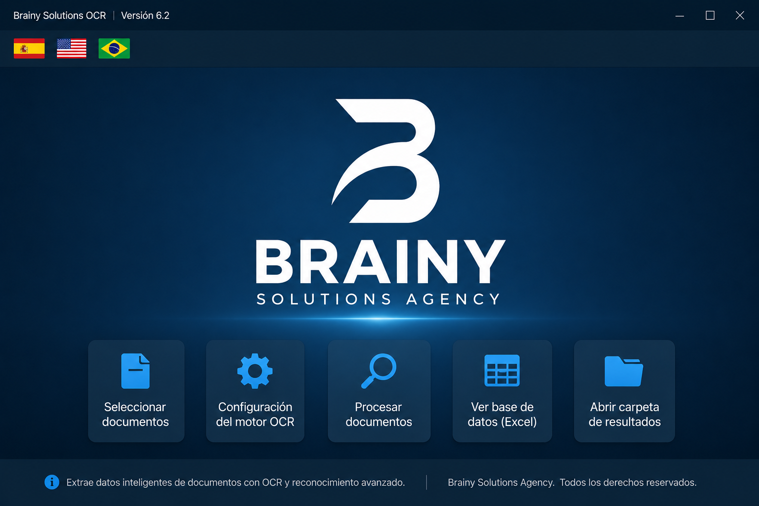 Interfaz de Brainy Solutions OCR Professional